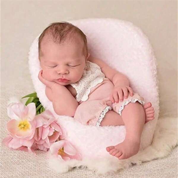 1pc Newborn Photography Props Sofa, Baby Photo Shooting Posing Sofa, White