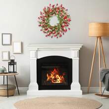 Artgar Front Door Wreaths 24 Inch Spring/Summer Wreath For Front Door, Front Door Wreaths For All Seasons For Indoor Outdoor Home Office Wall Window Wedding Farmhouse Decor (Red&Orange&Purple)