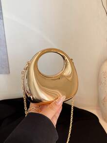 Mini Acrylic Party Handbag, Accessories Shoulder Crossbody Bag, Mini Evening Purse, Ladies Personalized Fashion Chain Lipstick Bag, Suitable For Valentine's Day, Parties, Dates, Shoulder/Crossbody Bag, Gold Coin Purse - Gold - View 8