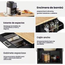 Kitchen Storage Cart Kitchen Furniture With Drawer - Black - View 5