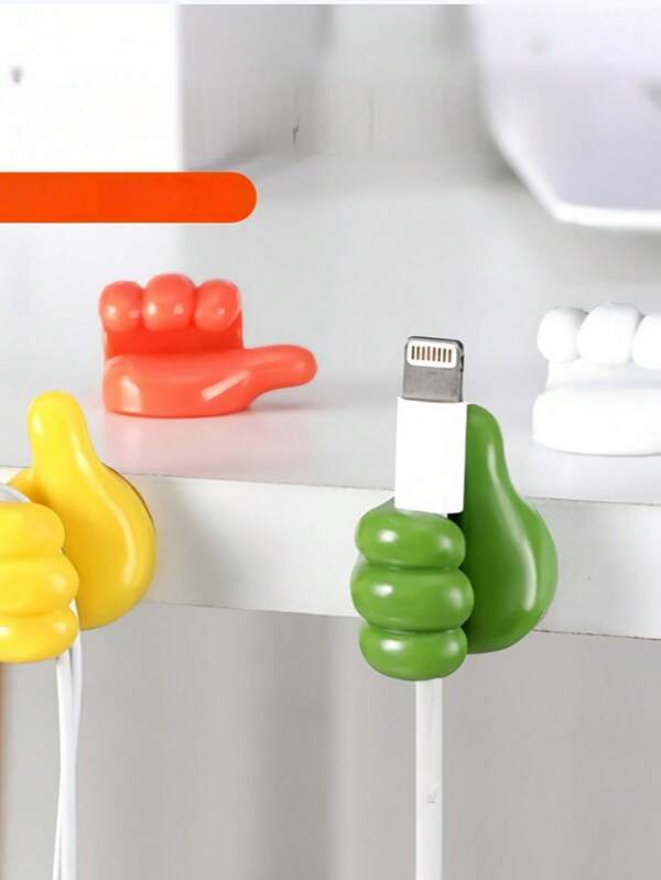Thumb Type Cable Organizer Adhesive Hooks, Creative Cute Cable Clips Holder For Desk, Dorm, Bedroom, Kitchen, No Drill, Tidy Charging Cord Clips