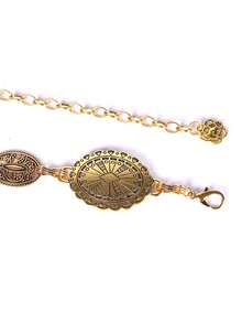 1pc Women's Metal Carved Floral Geometric Boho Chic Party Cute Sexy Street Elegant Vintage Waist Chain, Suitable For Spring/Autumn, Holidays, Casual, Versatile Pants Chain Summer, School Fall, Autumn, Halloween - Gold - View 6