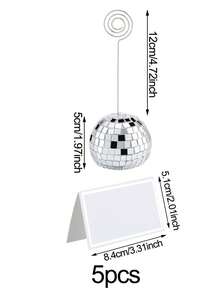 2/510/20pcs DIY Glitter Disco Ball Table Number Holders - Wedding, Birthday Centerpiece Decor With Seat Cards | Shiny Party Favors, Self-Assembly Photo Frames, Suitable For Table Decor, Events And Holidays, Mother's Day Gift, July 4th Decor - Multicolor - View 12