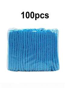 100pcs/50pcs Thick Disposable Hats, Kitchen Oil Fume And Hair Proof Food Caps, Shower Caps, Beauty Salon Specific Breathable Headgear, Disposable Hats, Work Caps, Kitchen Chef Catering Hats, Dust-Proof Headgear, Food Mesh Caps, Non-Woven Sanitary Headgear, Suitable For Dust-Free Workshops, Laboratories, Beauty Salons, Food Processing, Electronics Industry, Cleaning Work, Industrial Operations, Nail Art And Other Places