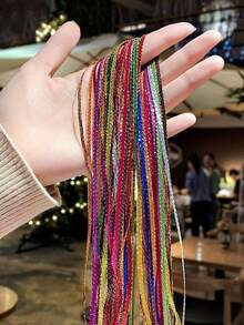 Colorful Hair Ties, Durable Rainbow Hair Ties, Fashionable Ombre Braiding Hair Ties, Pride Month Colored Hair Ties, Suitable For Braiding, Wrapping Hair Ties, DIY Hairstyling Accessories, Ideal For Daily, Casual, Sports, Party, Holiday, Makeup, Bridesmaid, Wedding, Mother's Day, Graduation, Christmas Gifts, Also Can Be Used As Headband, Sweatband, Scarf, Soft Headband For Autumn/Winter - Multiple Styles - View 7