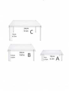 透明方形亚克力蛋糕架，蛋糕展示架，适用于婚礼、派对、甜品展示 - 無色 - 查看 2