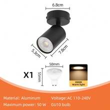 Decorative Ceiling Mounted Linear Track Lighting, Wall Decor, Living Room Decor, Single/Double/Triple/Quad Head Aluminum Spotlight With GU10 Lamp Holder, Vintage Style, With Or Without Bulbs, Easy Installation, Hardwired, Suitable For Exhibition Hall/Reading Room/Dining Room/Bar/Bedroom/Cafe/Dining Hall/Clothing Store/Living Room, Available In Multiple Sizes As Needed - Ceiling Chandelier GU10 Lamp Holder - View 45