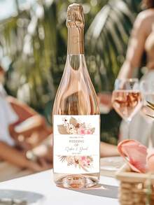 30pcs, Custom Pampas-Grass-Design Wine Bottle Wrap Sticker, Customized Labels, Personalized Baptism Birthday Label - Multicolor - View 3