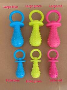 1 Set Of 3 Colors Small Pet Chew Toys, 2 Sizes, Rubber Pacifier With Metal Bite Bell Dog Supplies, Pet Training Toys, Ideal Teething Toys For Puppy Teeth Growth, Anti-Bite Dental Cleaning Puppy Toys, Pet Toys, Training Interactive Products, Help Pets Play And Relieve Boredom, Suitable For Medium And Small Pets - Multicolor - View 10