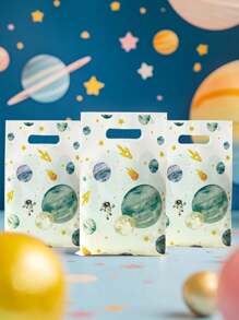 10/25/50pcs Space Planet Pattern Gift Bags, Space Planet Theme Wedding Birthday Babe Shower Party Family Friend Holiday Party Decoration Supplies, Party Thank You Gift Bags, Multi-Purpose Gift Wrapping Supplies