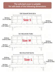1 pieza Funda de sofá cama con simetría geométrica, tela jacquard de alta elasticidad, fácil instalación, se ajusta a múltiples tamaños, adecuada para todas las estaciones y festividades, resistente a arañazos de mascotas, funda de sofá cama plegable para decoración del hogar