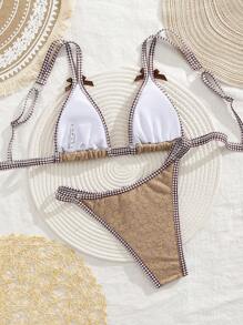 Printed Bikini Swimsuit, Special Fabric Design For Beach, Vacation And Leisure, Fashion For Young Girls