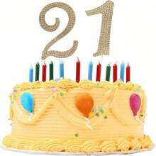 1pc Large Number 0 1 3 4 5 6 7 8 9 Birthday Cake Topper, Gold Bling Rhinestone Happy Birthday Cake Topper, No 1 10 16 18 21 30 40 50 60 70 80 Cake Toppers For Birthday Party Wedding Anniversary Decorations, - Gold - View 10