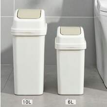 Large Capacity Swing Lid Trash Can For Commercial, Restaurant, Home Use, Bathroom Garbage Bin, European Style - Multicolor - View 10