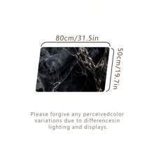 1pc Black & White Marble Pattern Kitchen Mat - Washable Nylon Carpet, Anti-Slip Heat Insulation Absorbent Easy To Clean, Minimalist Nordic Style, Suitable For Entryway, Laundry Room, Table, Pet Feeding, Modern & Fashionable, Ideal Gift