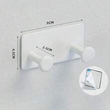 Perchero de Pared, Ganchos Adhesivos para Abrigos, Ganchos de Acero Inoxidable para Puerta para Colgar Sombreros, Toallas, Ropa, Gancho Redondo - Blanco 2 ganchos - Ver 12