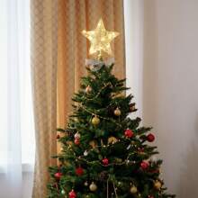 Lighted Christmas Tree Topper, Star Treetop With Lights Warm White Fairy Lights, Holiday Christmas Tree Decorations