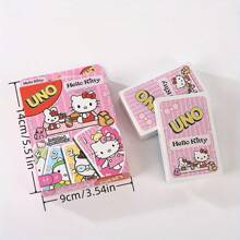 Sanrio Cartes à jouer Hello Kitty de Sanrio, cartes de jeu UNO mignonnes de chat, série de jeux de cartes Hello Kitty, convenant pour les fêtes, les réunions sociales, les anniversaires, la Saint-Valentin et le Nouvel An, avec des cartes interactives colorées