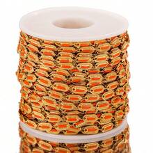 1m Color Dripping Stainless Steel Chain Cuban Chain Men's And Women's Necklace Chain DIY Necklace, Bracelet, Ankle Bracelet Jewelry Making Accessories