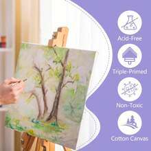 Canvas For Painting, 8 Pack Stretched Canvas 11x14, 5/8 In Profile Primed White Blank Canvases For Painting For Oil & Acrylic Paint.