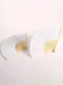 1pc/6pcs/ 7 Inch Folding Fan Black; White; Red Paper Fan Blank Folding Fan Plain Bamboo Blank Plain Paper Summer Cooling,Beach,Travel
