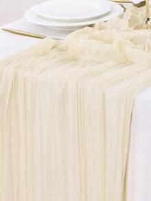 1pc Cheesecloth Table Runner Gauze Boho Rustic Cheese Cloth Table Runner For Baby Shower Decoration Wedding Easter Summer Table Runner - Multicolor - View 5