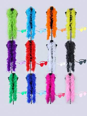 1PC Colorful Artificial Fur Boas For Women For Dancing Wedding Party Halloween,Stage Decoration Holiday Party Headwear Accessories Clothing Accessories, ,Scarf Decoration, Suitable For Birthday Party, Halloween,Horse Racing, Tea Party, New Year's Eve, Concert And Home Decor, Dance Wedding, Stage Performance, Carnival Costume And Accessories, Party Supplies,Ideal Choice For Gifts