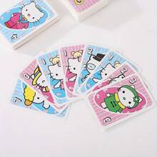 Sanrio Cartes à jouer Hello Kitty de Sanrio, cartes de jeu UNO mignonnes de chat, série de jeux de cartes Hello Kitty, convenant pour les fêtes, les réunions sociales, les anniversaires, la Saint-Valentin et le Nouvel An, avec des cartes interactives colorées