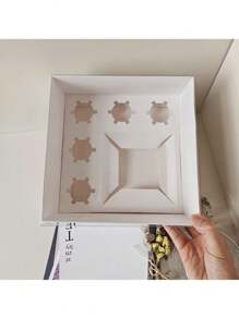 1/3pcs Cupcake And Cake Box, 5 Cupcake Slots And 1 Cake Slot, Cupcake Cake Baking Supplies Box, Snack, Donut Packaging Boxes
