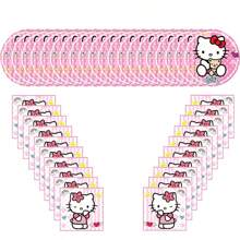 Sanrio 40Packs Hello Kitty, Cinnamoroll And Kuromi Birthday Party Supplies Include 20PCS 7inch Plates, 20 Napkins For The Party Decoration
