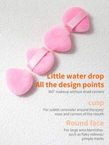 10/20/30/60pcs Pink Mini Water Drop Shaped Makeup Sponge Puff, Made Of Ultra Soft Velvet Material, Designed For Eyeshadow And Eye Corner Shaping, Suitable For All Skin Types,Makeup,Cheap,Room Decor,Vanity,Travel,Bedroom,Makeup Accessories,Puff,Makeup Blender,Powder Puff,Makeup Sponge