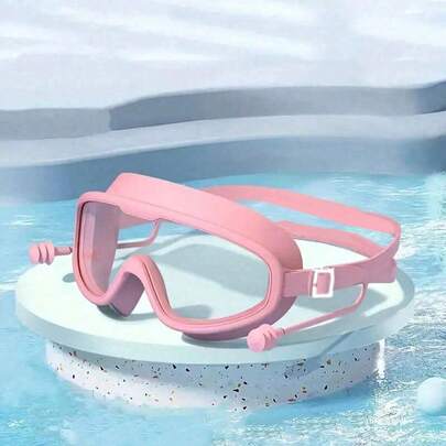 1 pieza Gafas de natación antivaho y resistentes al agua de alta definición, gafas de natación de marco grande para adultos, accesorios de piscina, artículos esenciales de playa, accesorios de playa, flotador de piscina