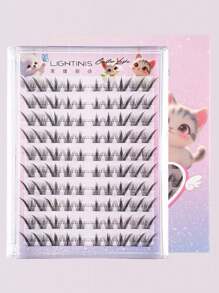 60/80/100/120 grupos de pestañas postizas Chang'e sin pegamento, pestañas postizas de gato de cara grande sin pegamento, maquillaje, maquillaje, pestañas, accesorios de viaje