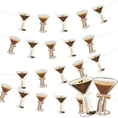 Concentrated Coffee Martini Wreath Banner, Suitable For Slightly Larger Birthday Decorations, Concentrated Coffee Martini Themed Party Decorations