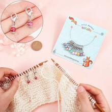 12 Pcs Glass Pearl Stitch Markers Alloy Enamel Crochet Stitch Marker Charms Locking Stitch Marker For Knitting Weaving Sewing Accessories Quilting Jewelry Making