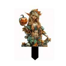 Halloween Garden Decor, Acrylic Pumpkin Fairy Holiday Decoration Outdoor Party Favor