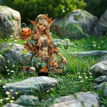 Halloween Garden Decor, Acrylic Pumpkin Fairy Holiday Decoration Outdoor Party Favor