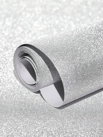 1roll Glitter Zwart Zilver Wallpaper Peel Stick Self Adhesive Removable Bedroom Walls Fabric Contact Paper Cabinets Drawer Dresser Room Home Wand Bathroom ation Stuff Living Ho Art Wallpapers Stickers Sticker