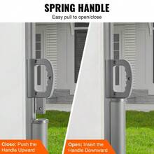 Retractable Creamy White Patio Screen 63 Inch Height 236 Inch Length Outdoor Divider And Partition Wall For Patios And Gates - Beige - View 8