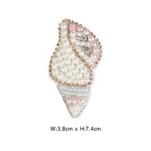 Handmade Beaded Colorful Sea Ocean Starfish Shell Shaped Sew On Patch Applique, Suitable For Clothing, Pants, Hats, Headbands, Bags DIY Crafting