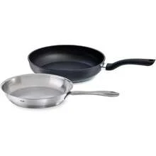 2-piece Fissler Cookware Set - Catania Uncoated Stainless Steel Pan Ø 24cm and Cenit Coated Aluminum Pan (Ø 28cm) - Induction Compatible Black - Schwarz1 - Übersicht 6