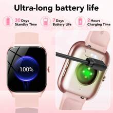 Smart Watch For Android And IPhone, 1.85 Inch Fitness Tracker, Men Women's Smartwatch With Answer/Make Calls/112+ Sports Modes/Message Reminder, IP68 Waterproof, For Gift Black