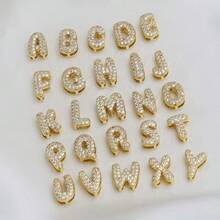 Customized Sparkling Zirconia 3D Bubble Letter Name Necklace DIY 26 Initial Letter Necklace Fashion Jewelry Gift - Multicolor - View 6