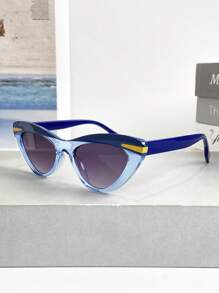 Modische, retro personalisierte kleine Rahmen Farbkontrast Katzenaugen Brille, unisex lässige Street Snap Hip-Hop Bühnenauftritt Paar Mode Brille für den Alltag, Party, Pool, Strand, Urlaub, boho dekorative Sonnenbrillen für Sommerurlaub, Outdoor, Reisen