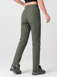 Pantalon cargo outdoor femme, pantalon de randonnée tactique léger avec 4 poches à fermeture éclair, convient pour les activités outdoor, la pêche, le camping, y compris la ceinture, vert
