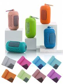 1pc Cool Sense Summer Ice Silk Sports Towel, Outdoor Fitness Cooling Towel, Fast Drying, Perfect For Fitness Enthusiasts! Fast Drying Sports Towel, Carry To Gym/Running, Sweat-Absorbing & Breathable, Super Refreshing! - Multicolor - View 7