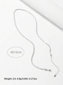 SYMFNY 1 vòng cổ dây chuyền nữ đơn giản bằng bạc quyến rũ để trang trí hàng ngày - Bạc - Xem 3