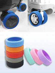 1/4/8PCS Men's And Women's Luggage Wheel Protective Cover, Shockproof, Silent And Noise-Reducing Silicone Luggage Wheel Protector, Travel Necessities, Suitable For Travel, Family Camping, Outdoor Beaches, Summer Vacation, Back To School