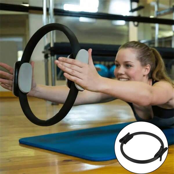 Multifunktionaler Pilates Widerstandsring mit bequemem Schaumstoffgriff - 14 Zoll stabiler Stahlkern Intensivierer, geeignet für Yoga und Fitness (verschiedene Farben)
