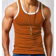 PREMIUM MEN'S AMERICAN RIBBED TANK TOP - Brown - View 2